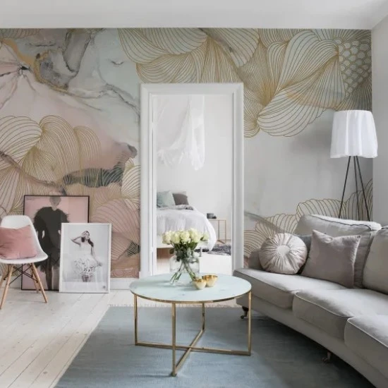 Fototapet premium, model 3d, Fototapet luxuriant cu marmură Opulence, Pink Marble, Pastel, dimensiuni pe comanda