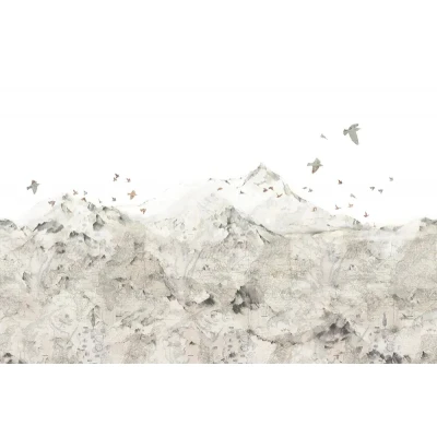 Fototapet premium, model 3d, lanț montan Paper Mountains, Pastel, dimensiuni pe comanda Rebel Walls
