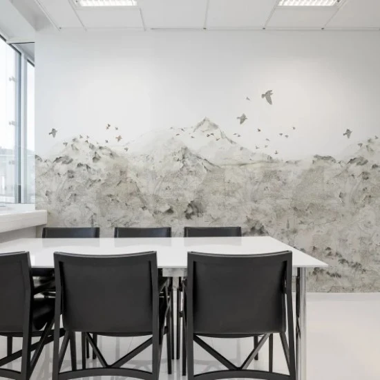 Fototapet premium, model 3d, lanț montan Paper Mountains, Pastel, dimensiuni pe comanda