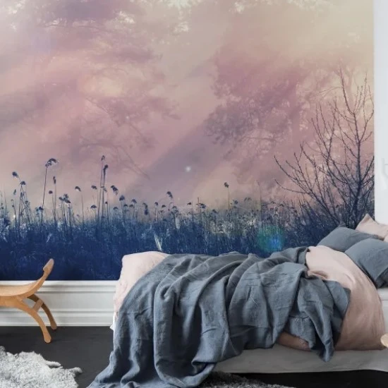 Fototapet premium, model 3d, cameră relaxantă Pink Dawn, dimensiuni pe comanda