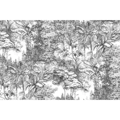 Fototapet premium, model 3d, Junglă grafică Secret Garden, dimensiuni pe comanda Rebel Walls