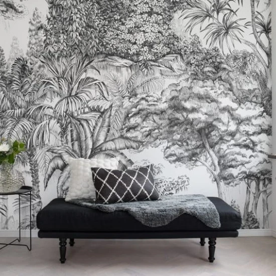 Fototapet premium, model 3d, Junglă grafică Secret Garden, dimensiuni pe comanda