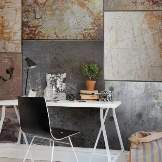 Fototapet premium, model 3d, metal zgâriat Steel, dimensiuni pe comanda