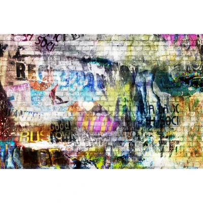 Fototapet premium, model 3d, alee cu caracter urban, Street Art, brick wall dimensiuni pe comanda Rebel Walls