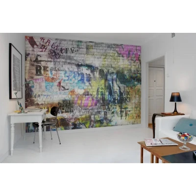 Fototapet premium, model 3d, alee cu caracter urban, Street Art, brick wall dimensiuni pe comanda Rebel Walls