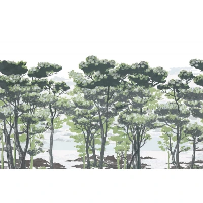 Fototapet premium, model 3d, pictat de mână The Enchanted Forest, Daylight, Pastel, dimensiuni pe comanda Rebel Walls