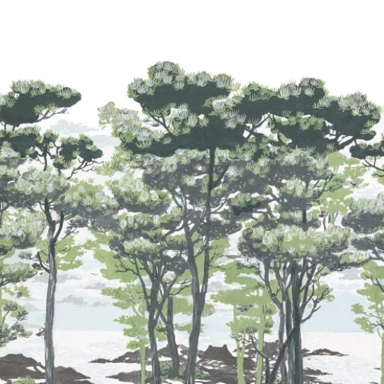 Fototapet premium, model 3d, pictat de mână The Enchanted Forest, Daylight, Pastel, dimensiuni pe comanda