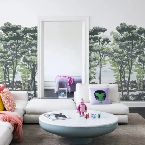 Fototapet premium, model 3d, pictat de mână The Enchanted Forest, Daylight, Pastel, dimensiuni pe comanda