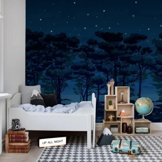 Fototapet premium, model 3d, Miezul nopții în pădurea fermecată, The Enchanted Forest, dimensiuni pe comanda