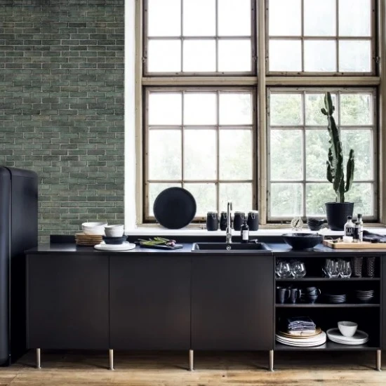 Fototapet premium, model 3d, zid de cărămizi, Urban Emerald, dimensiuni pe comanda