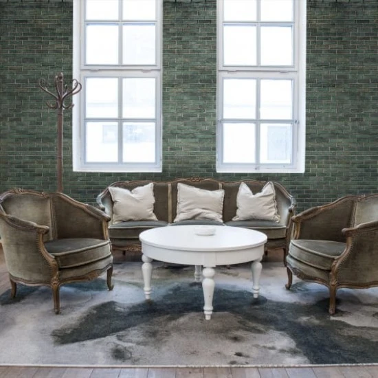 Fototapet premium, model 3d, zid de cărămizi, Urban Emerald, dimensiuni pe comanda