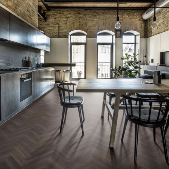 Pardoseala LVT SPC Kahrs Herringbone Tongass 720x120x5 mm strat uzura 0.55 mm