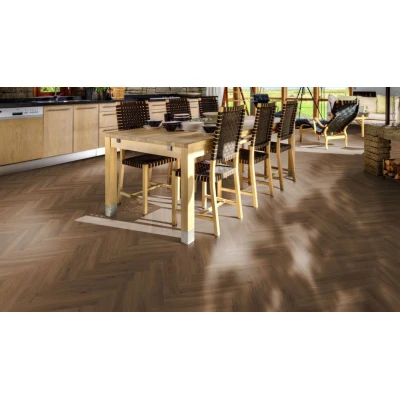 Pardoseala SPC Kahrs Herringbone Redwood 720x120x5 mm strat uzura 0.55 mm Kahrs