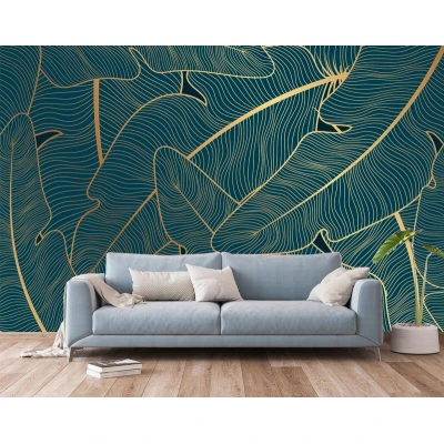 FOTO TAPET Aesthetic Blue Feathers, albastru , dimensiuni pe comanda ORNATI