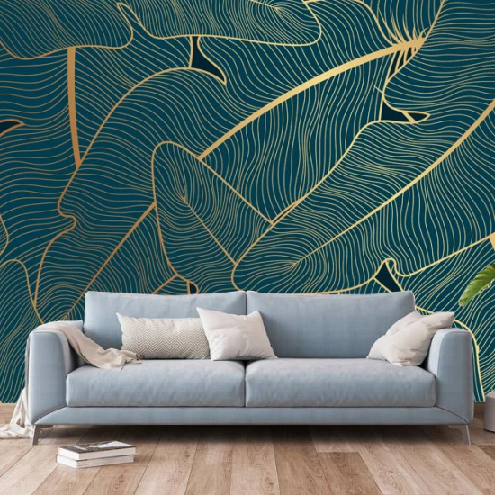FOTO TAPET Aesthetic Blue Feathers, albastru , dimensiuni pe comanda