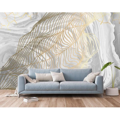 FOTO TAPET Aesthetic Gray Feathers, gri abstract, dimensiuni pe comanda ORNATI