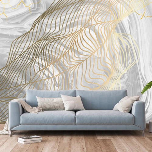 FOTO TAPET Aesthetic Gray Feathers, gri abstract, dimensiuni pe comanda