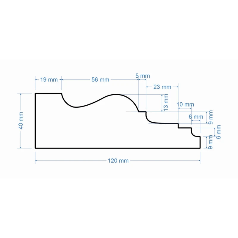 Ancadrament fereastră exterior A001 polistiren 120x40x2000 mm