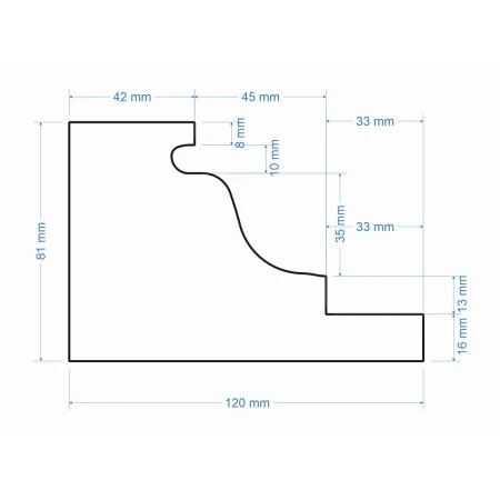 Solbanc, Pervaz  fereastră exterior S001 polistiren 120x80x2000 mm