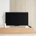 Panou decorativ tip riflaj Linea Slim 3 alb stejar