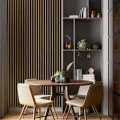 Panou decorativ tip riflaj Linea Slim 3 stejar negru 
