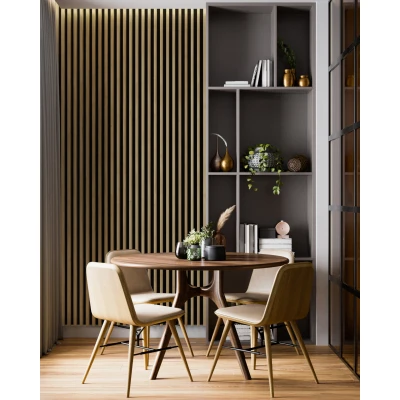 Panou decorativ tip riflaj Linea Slim 1 stejar negru Stegu