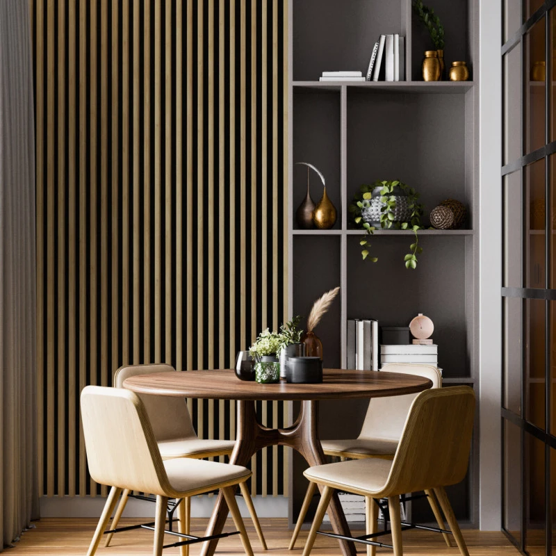 Panou decorativ tip riflaj Linea Slim 3 stejar negru 