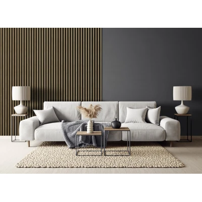 Panou decorativ tip riflaj Linea Slim 3 stejar negru  Stegu