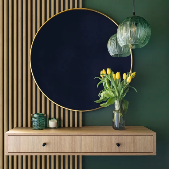 Panou decorativ tip riflaj Linea Slim 3 stejar negru 