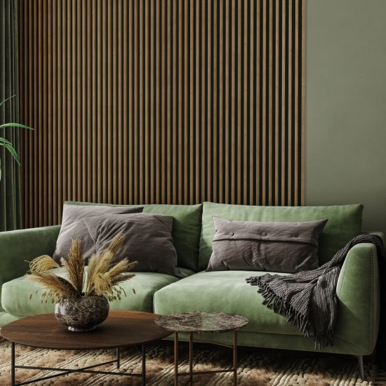 Panou decorativ tip riflaj Linea Slim 3 stejar negru 