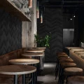 Panou tapitat ABIES herringbone-Paralelogram negru dreapta R100R 30x30