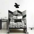 Panou tapitat ABIES herringbone-Paralelogram negru dreapta R100R 30x15