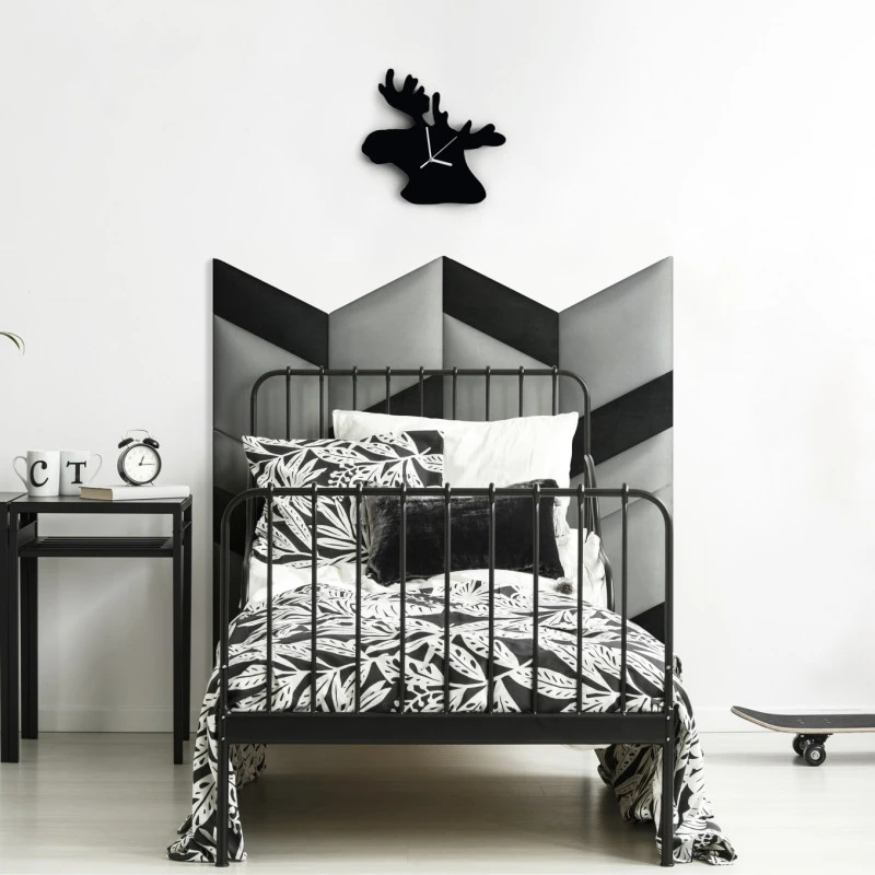 Panou tapitat ABIES herringbone-Paralelogram negru dreapta R100R 30x15
