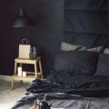 Panou tapitat ABIES herringbone-Paralelogram negru dreapta R100R 30x30