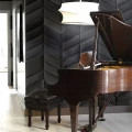 Panou tapitat ABIES herringbone-Paralelogram negru dreapta R100R 30x30