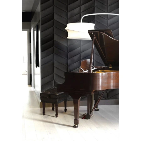 Panou tapitat ABIES herringbone-Paralelogram negru dreapta R100R 30x30 Stegu