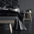 Panou tapitat ABIES herringbone-Paralelogram negru stanga R100L 30x15