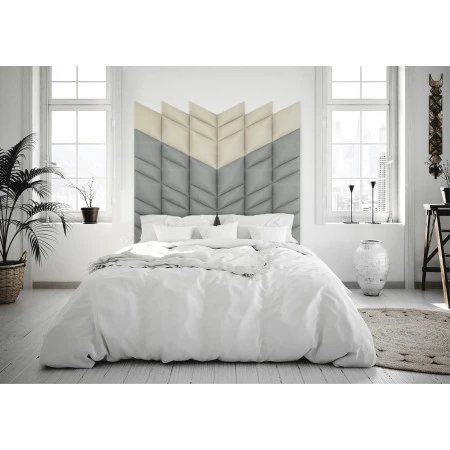 Panou tapitat ABIES herringbone-Paralelogram bej stanga R21L 30x30 Stegu