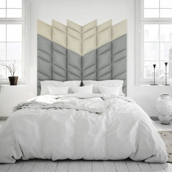 Panou tapitat ABIES herringbone-Paralelogram bej stanga R21L 30x15