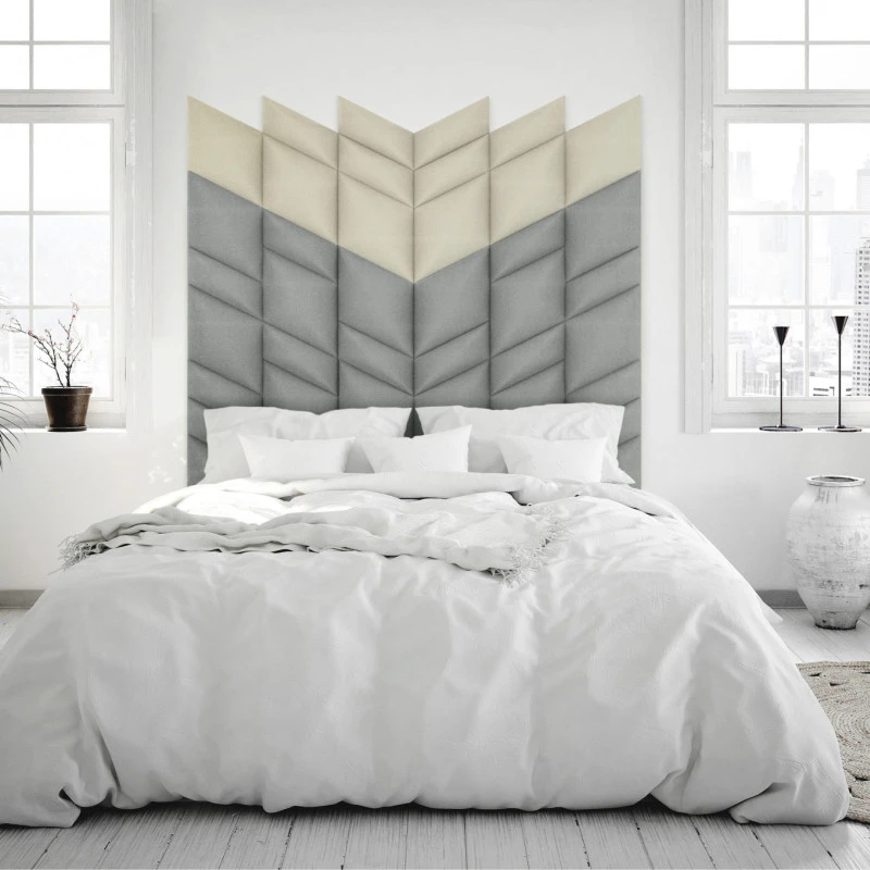 Panou tapitat ABIES herringbone-Paralelogram bej stanga R21L 30x30