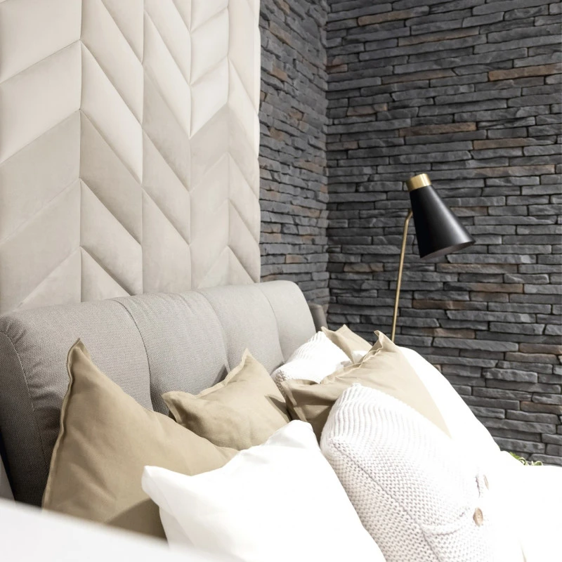 Panou tapitat ABIES herringbone-Paralelogram bej dreapta R21R 30x15