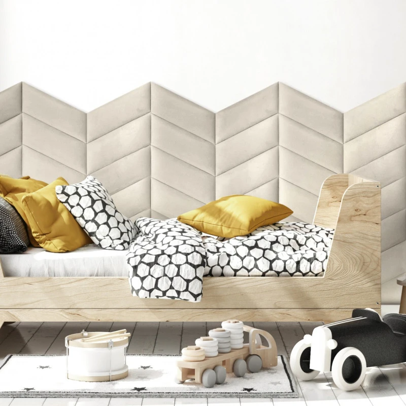 Panou tapitat ABIES herringbone-Paralelogram bej dreapta R21R 30x15