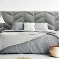 Panou tapitat ABIES herringbone-Paralelogram gri stanga R91L 30x30