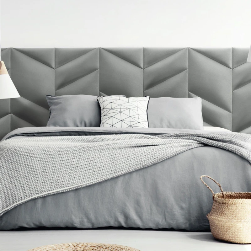 Panou tapitat ABIES herringbone-Paralelogram gri stanga R91L 30x30