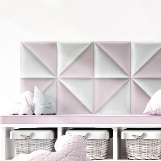 Panou tapitat BASIC 02-Triunghi roz R62 30x30, set 2 bucati Panou tapitat BASIC 02-Triunghi roz R62 30x30, set 2 bucati