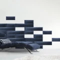 Panou tapitat BASIC 03-Dreptunghi albastru M20 60x15