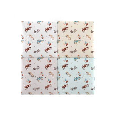 Panou tapitat PRINT KIDS PK04-Patrat model masinute 30x30 set 4 buc. Stegu