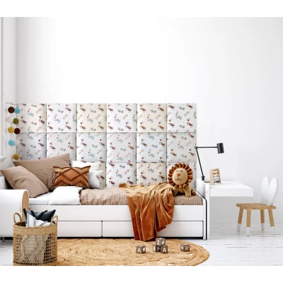 Panou tapitat PRINT KIDS PK04-Patrat model masinute 30x30 set 4 buc. Stegu