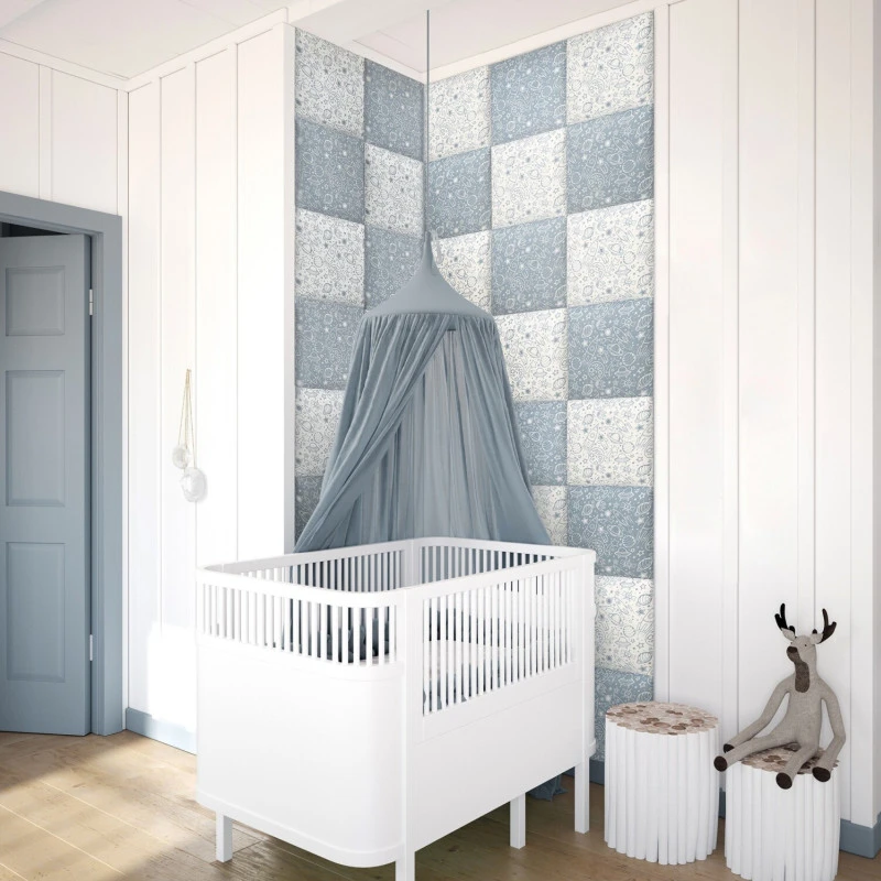 Panou tapitat PRINT KIDS PK05-Patrat model cosmos 30x30 set 4 buc.
