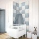 Panou tapitat PRINT KIDS PK05-Patrat model cosmos 30x30 set 4 buc.